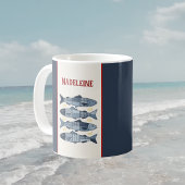 Sardinen Zitronen Patchwork Steppdecke Küste Monog Kaffeetasse