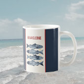 Sardinen Zitronen Patchwork Steppdecke Küste Monog Kaffeetasse