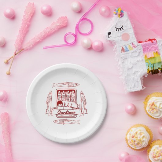 Sardinengehalt Pappteller (Party)