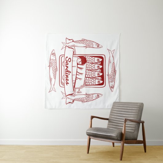 Sardinengehalt Wandteppich (Beispiel (Horizontal))