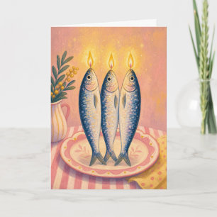 Sardinenkerze Whimsical Fish Küstenmeeresfrüchte L Karte