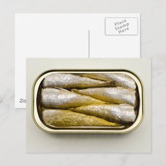 Sardinenkonserven Postkarte (Vorne/Hinten)