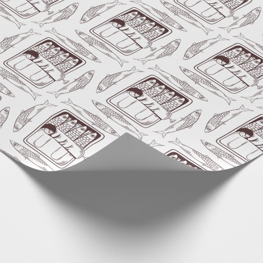 Sardinenmuster Geschenkpapier (Ecke)