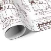 Sardinenmuster Geschenkpapier (Rolleneckpunkt)