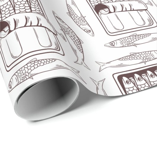 Sardinenmuster Geschenkpapier (Rolleneckpunkt)