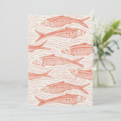 Sardines in Motion in coral and off white (Stehend Vorderseite)