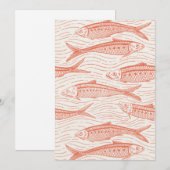 Sardines in Motion in coral and off white (Vorne/Hinten)