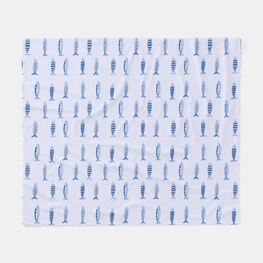 Sardines Pattern Fleecedecke (Vorderseite (Horizontal))