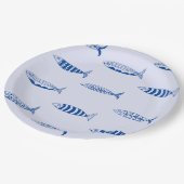 Sardines Pattern Pappteller (Schrägansicht)