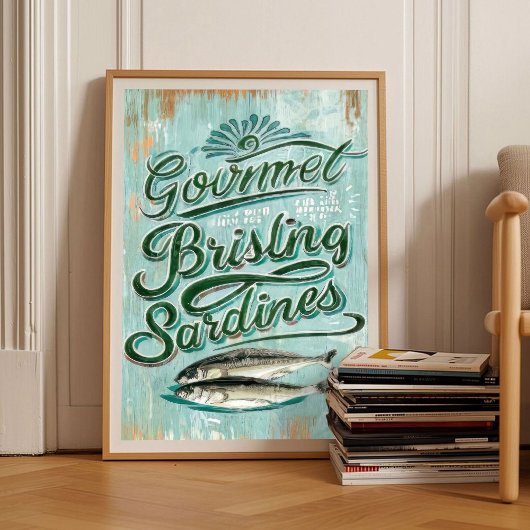 Sardines print _ Kitchen wall art _ Sardine tin pr Poster