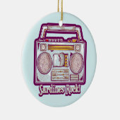 Sardines Rock Funny 80's Stereo Keramik Ornament (Rechts)