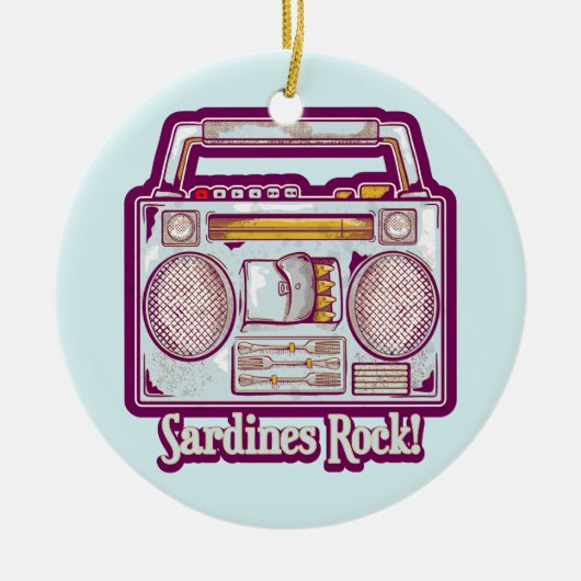 Sardines Rock Funny 80's Stereo Keramik Ornament (Vorne)