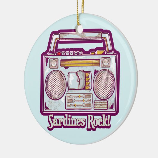Sardines Rock Funny 80's Stereo Keramik Ornament (Links)