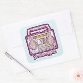 Sardines Rock Funny 80's Stereo Quadratischer Aufkleber (Umschlag)