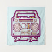 Sardines Rock Funny 80's Stereo Wandteppich (Vorderseite)