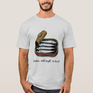 Sardines Tinned Fish Retro Grafik Sommer für Männe T-Shirt