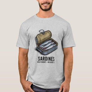 Sardines Tinned Fish Retro Grafik Sommer für Männe T-Shirt