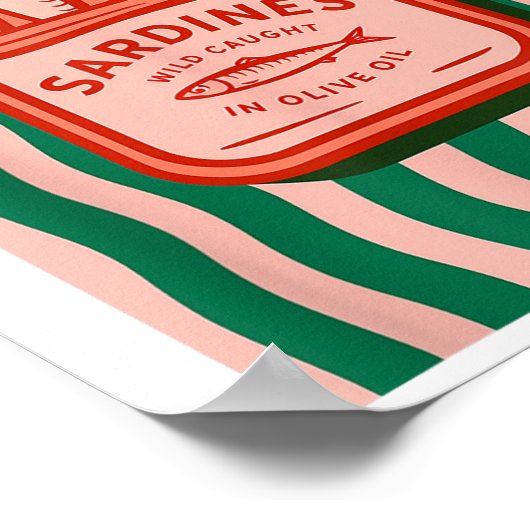 Sardines Tinned Fish Retro Graphic Summer For Men Poster (Ecke)
