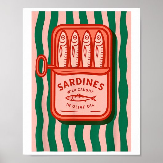 Sardines Tinned Fish Retro Graphic Summer For Men Poster (Vorne)