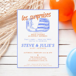 Sardines Tinned Fish Twins Multiples Baby Dusche Einladung