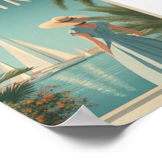 Sardinia 50s vintage poster (Ecke)