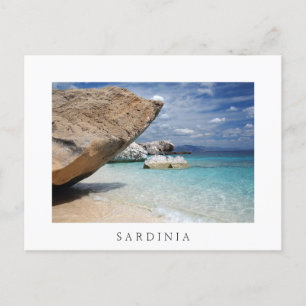 Sardinia beach with big rocks white postcard postkarte