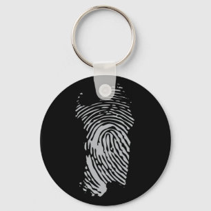 Sardinia, fingerprint keychain (black schlüsselanhänger