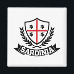 Sardinia Italia Magnet<br><div class="desc">Sardinien Italien Abzeichen Flaggen Wappen Geschenke</div>