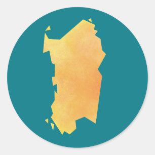 Sardinia Karte Runder Aufkleber