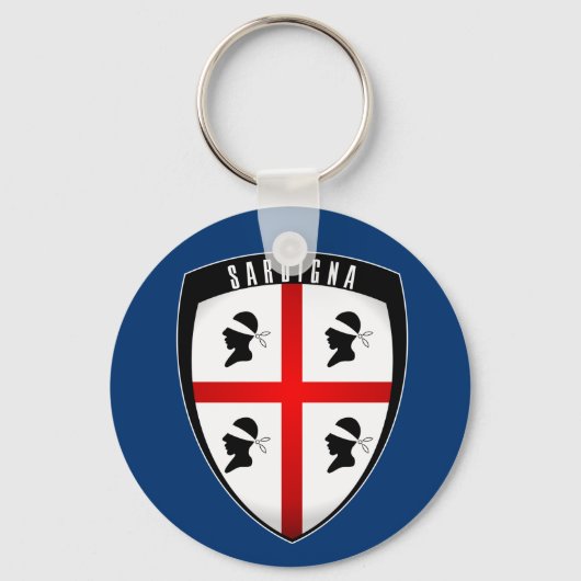 Sardinia, Shield Crest (blue) Keychains Schlüsselanhänger (Vorderseite)