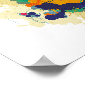 Sardinien, Farbe Tropfen Karte Poster (Ecke)