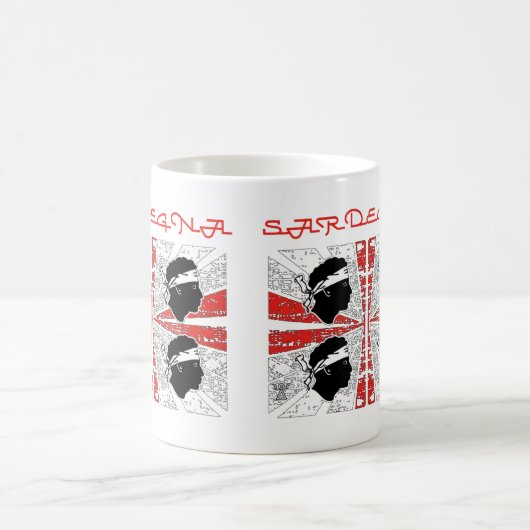 Sardinien-Flagge - Grunge Kaffeetasse (Mittel)