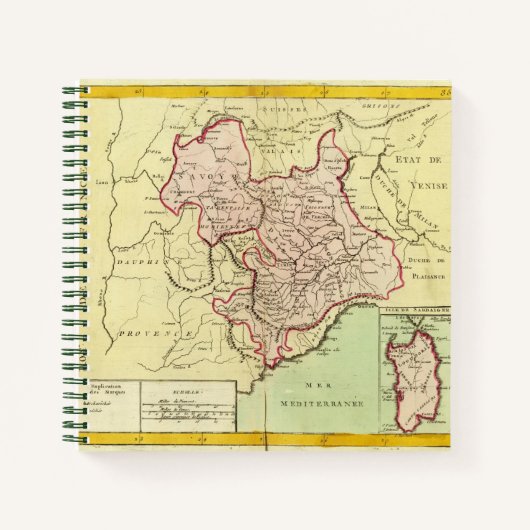 Sardinien, Frankreich, Italien Notizblock (Vorderseite)