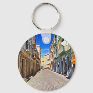 Sardinien - Hauptstraße in Carloforte Schlüsselanhänger