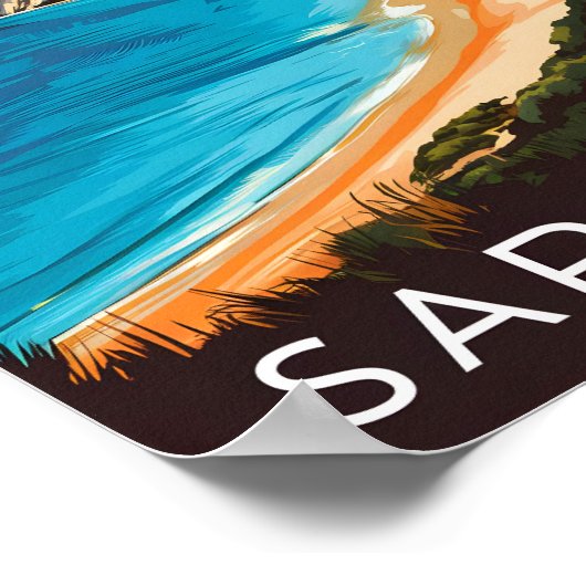 Sardinien Italien Berühmter Reiseort Poster (Ecke)