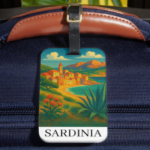 Sardinien Italien Vintage Reise Kunst Gepäckanhänger