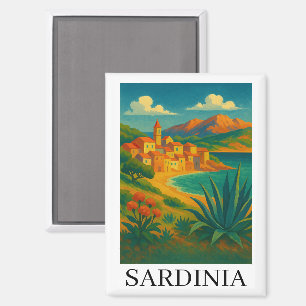 Sardinien Italien Vintage Reise Kunst Magnet