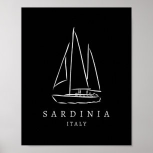 Sardinien Italien Yachtclub Souvenir Europa Boote  Poster
