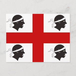 Sardinien, italienische Flagge Postkarte