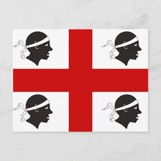 Sardinien, italienische Flagge Postkarte (Vorderseite)