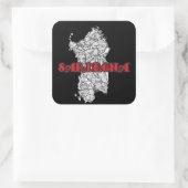 Sardinien Quadratischer Aufkleber (Tasche)