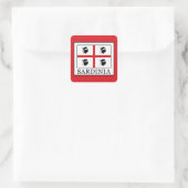 Sardinien Quadratischer Aufkleber (Tasche)