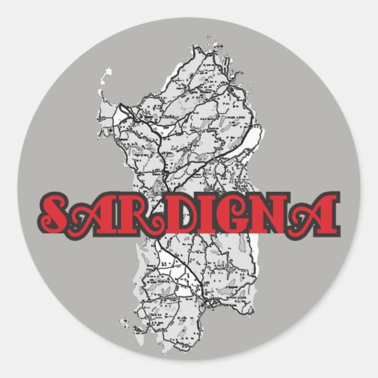 Sardinien Runder Aufkleber (Vorderseite)