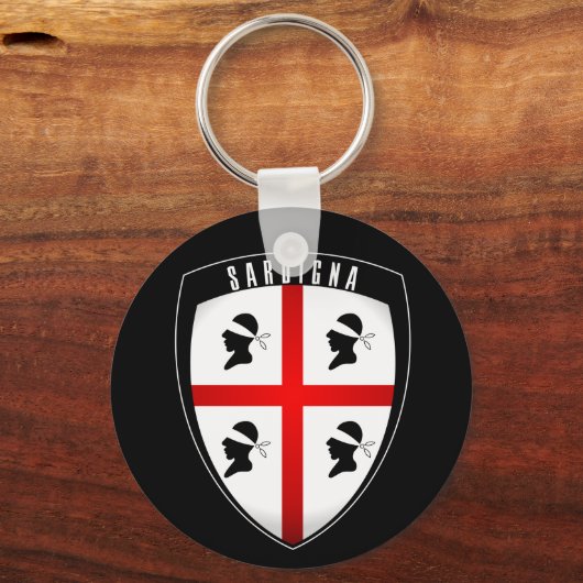 Sardinien, Schild Wappen (schwarz) Schlüsselanhänger (Vorderseite)