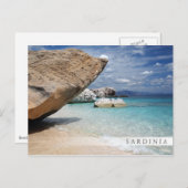 Sardinien Strand mit großen Felsen Bar Postkarte (Vorne/Hinten)