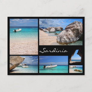 Sardinien Strände mit schwarzem Rahmen Collage Pos Postkarte