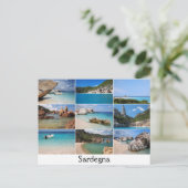 Sardinien Strände sammeln Text Postkarte (Stehend Vorderseite)