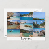 Sardinien Strände sammeln Text Postkarte (Vorne/Hinten)