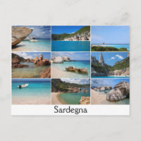 Sardinien Strände sammeln Text Postkarte