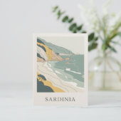 Sardinien Vintag minimalistisch Postkarte (Stehend Vorderseite)
